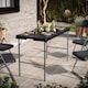 image 5 of 4ft Black Rattan Design Folding Table Outdoor Portable Carry Handle Garden Patio | Black | Black | 4ft table | 1