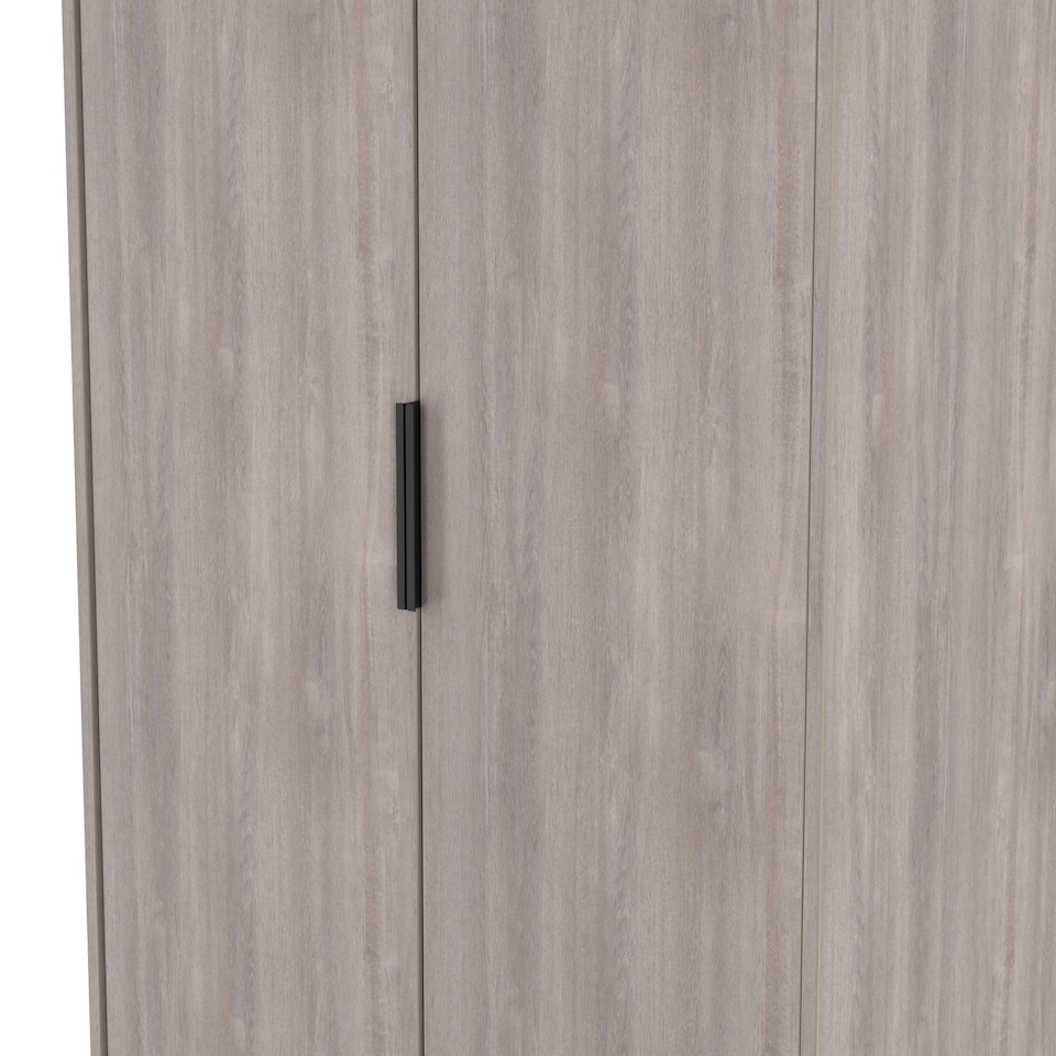 image 1 of Beijing Tall Double Wardrobe in Grey Oak (Ready Assembled) | Grey | Grey Oak
