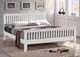 image 1 of 4ft6 Double White Shaker Wood Wooden Bed Frame Bedstead High Foot End