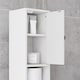 image 9 of kleankin 180cm Tall Bathroom Cabinet, Slim Bathroom Storage Cabinet with 4 Open Shelves, 2 Door Cupboards and Adjustable Shelves, White