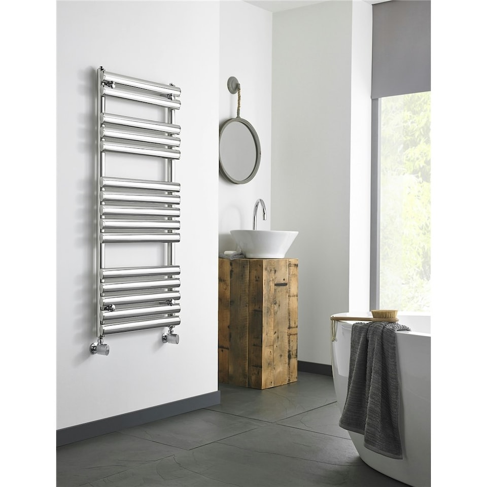 image 1 of 800mm (H) x 500mm (W) - Vertical Bathroom Towel Radiator (Chelsea) - (0.8m x 0.5m)