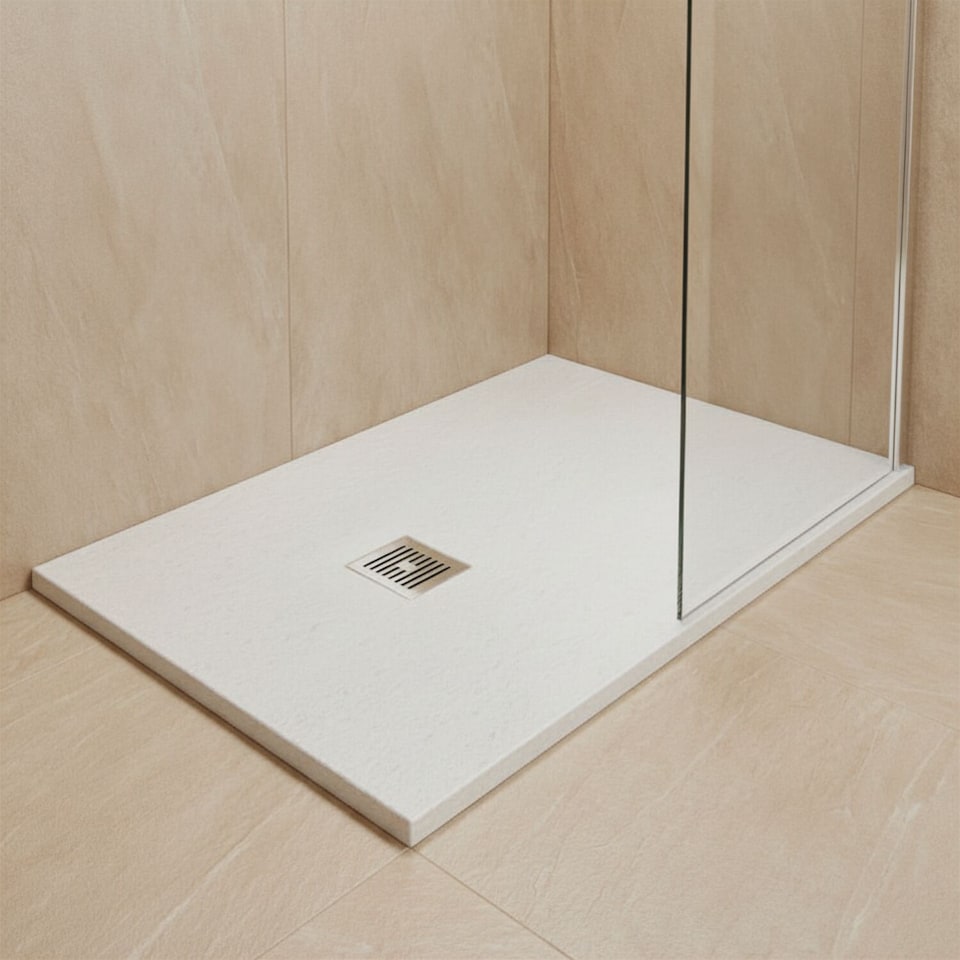 image 1 of Balterley Premium Slimline Rectangular Shower Tray | White | White Slate | 1