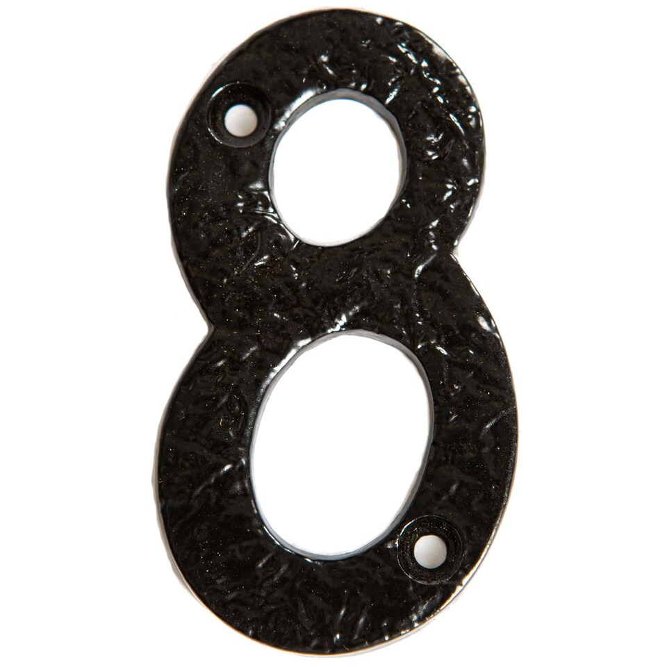 image 1 of Hammer & Tongs Rustic Iron Numeral - Number 8 - H80mm - Black