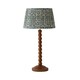 image 1 of ValueLights Bobble Walnut Table Lampbel Floral Pleat Shade and Bulb