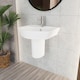 image 4 of Balterley Spirit Square Ceramic Basin and Semi Pedestal - Balterley | White | White