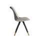 image 3 of Set of 2 Sofia Ergonomic Modern Dining Chairs Upholstered in Velvet, Metal Legs with Gold End Tips | Grey | Dark Grey