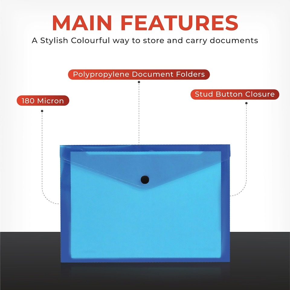 image 1 of Pack of 60 A4 Clear Document Wallets by Janrax