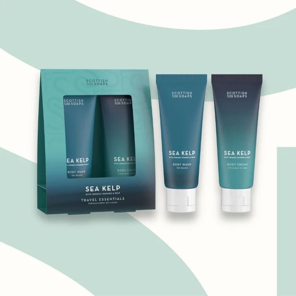 image 1 of Scottish Fine Soaps Sea Kelp Travel Essentials Set - Body Wash 75ml & Body Cream 75ml