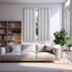 image 6 of Off White Lined Blackout Eyelet Curtains - 46 x 63 Inch Drop - 2 Panel | White | One Size