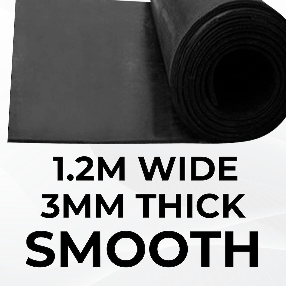 image 1 of Rubber Flooring Matting - 1.2m x 1m x 3mm - Smooth - Workshop Garage Shed Van Non-Slip