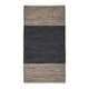 image 2 of Homescapes Black Recycled Leather Handwoven Herringbone Rug - 90 x 150 cm | Black | 90 x 150 cm