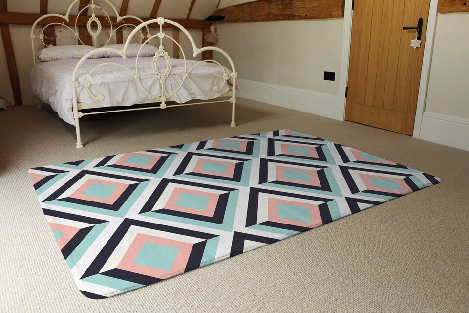 image 1 of Geometric Pattern Rug | Multi