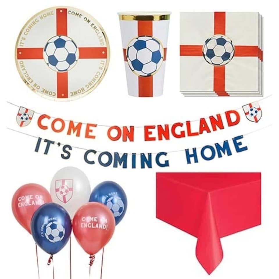 Come On England Football 8 Person Deluxe Party Pack