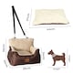 image 3 of Skylos Dog Car Seat Bed Pet Booster Travel Carrier with Safety Leash | Brown | Brown | 1