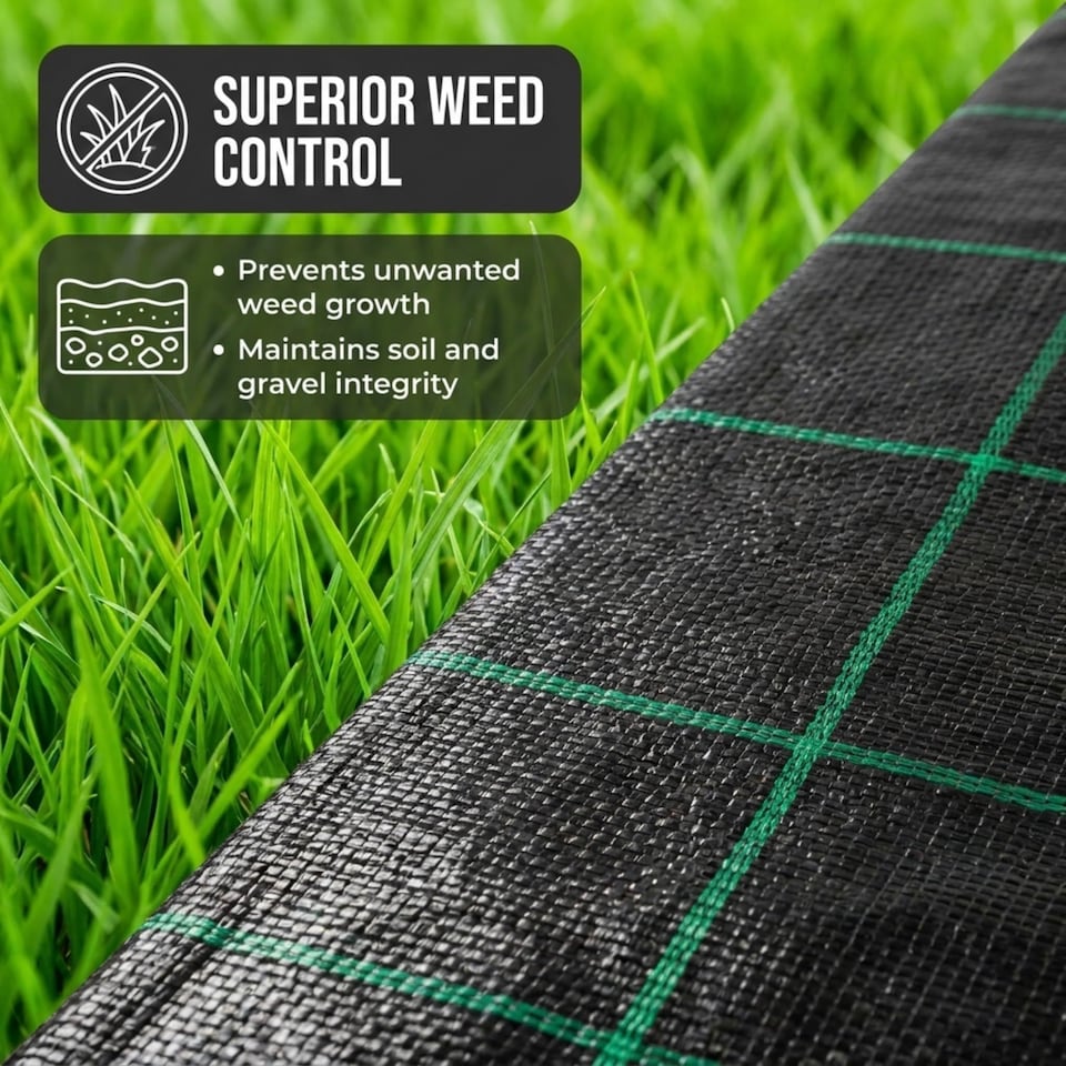 image 1 of Keplin Heavy Duty Weed Control Membrane 125gsm Woven Polypropylene Ground Cover