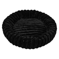 Living and Home 6 Colour Soft Donut Pet Bed for Cats & Dogs,Warm & Cosy Retreat | Black | Black | M