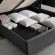 image 8 of 4ft6 Double Ottoman,Grey Velvet fabric upholstered,lift up,storage,tall winged bed frame. Gas lift up, Boutique Hotel style, tall headend board, wing back