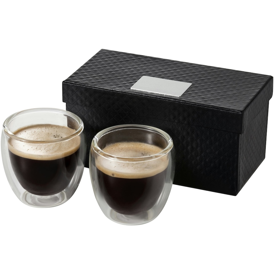 image 1 of Seasons Boda 2-Piece Espresso Set - Transparent - 14.5 x 7.6 x 7.5 cm