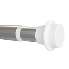 19 - 22mm Silver Extendable No Drill Eyelet Metal Curtain Pole 100 - 150cm Silver | Silver