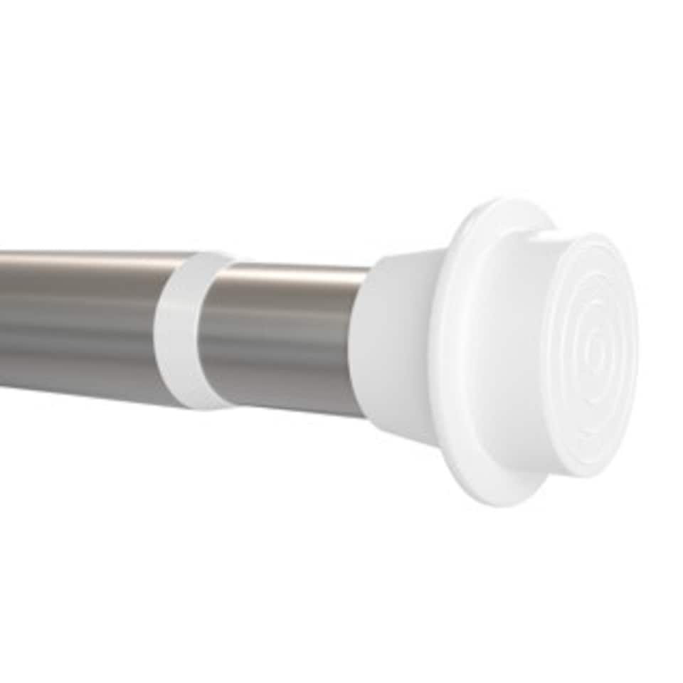 image 1 of 19 - 22mm Silver Extendable No Drill Eyelet Metal Curtain Pole 100 - 150cm Silver | Silver