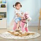 image 2 of HOMCOM Wooden Ride on Horse, Ride on Pony Gift for Ages 3-6 Years - Pink