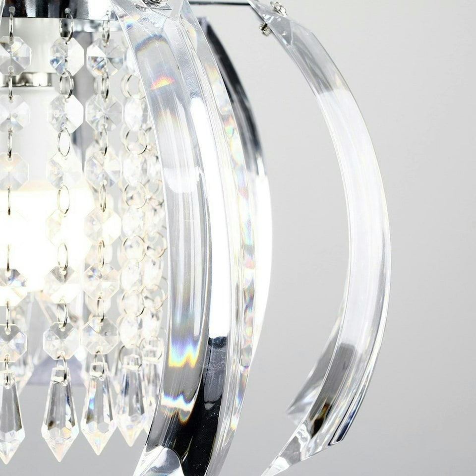image 1 of ValueLights Ceiling Shade In Chrome Finish With Clear Acrylic Droplets