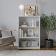 image 4 of 3-Tier Bookcase Shelving Storage Unit- 90x60x29cm White | Unit Colour: White