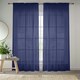 image 1 of Pair of Crystal Navy Plain Voile Panels 122 cm (48 inch) Rod Pocket Panels for Bedroom and Living Room