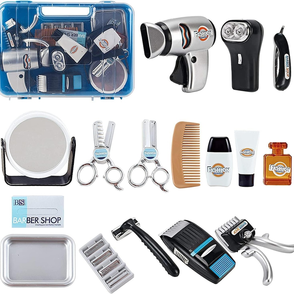 image 1 of Stylist Hairdresser Barber Salon Tool Role Play Set Realistic Toys with Accessories Included - Great Pretend Play Set for Kids