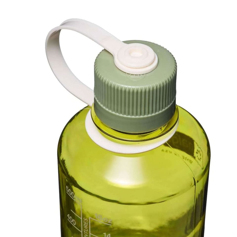 image 1 of Nalgene Narrow Mouth 500ml Tritan Renew Water Bottle - Endive - Oil Green Cap