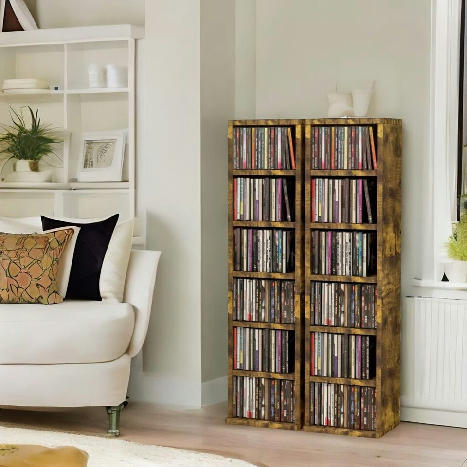 image 1 of 6 Tier Shelves Storage Unit Set Rustic Brown Brown | One Size