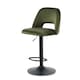 image 1 of SONARA Set of 1 Adjustable Velvet Upholstered Breakfast Bar Stools | Green