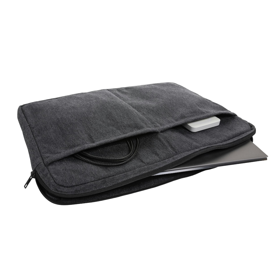 image 1 of XD Collection Laluka Recycled Cotton Aware Laptop Sleeve - Anthracite - One Size | Grey