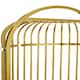 image 5 of Interiors by Premier Gold Finish Dome Cage Chair, Art Deco Style Stainless Steel Statement Chair, Black Faux Leather Padded Seat Gold
