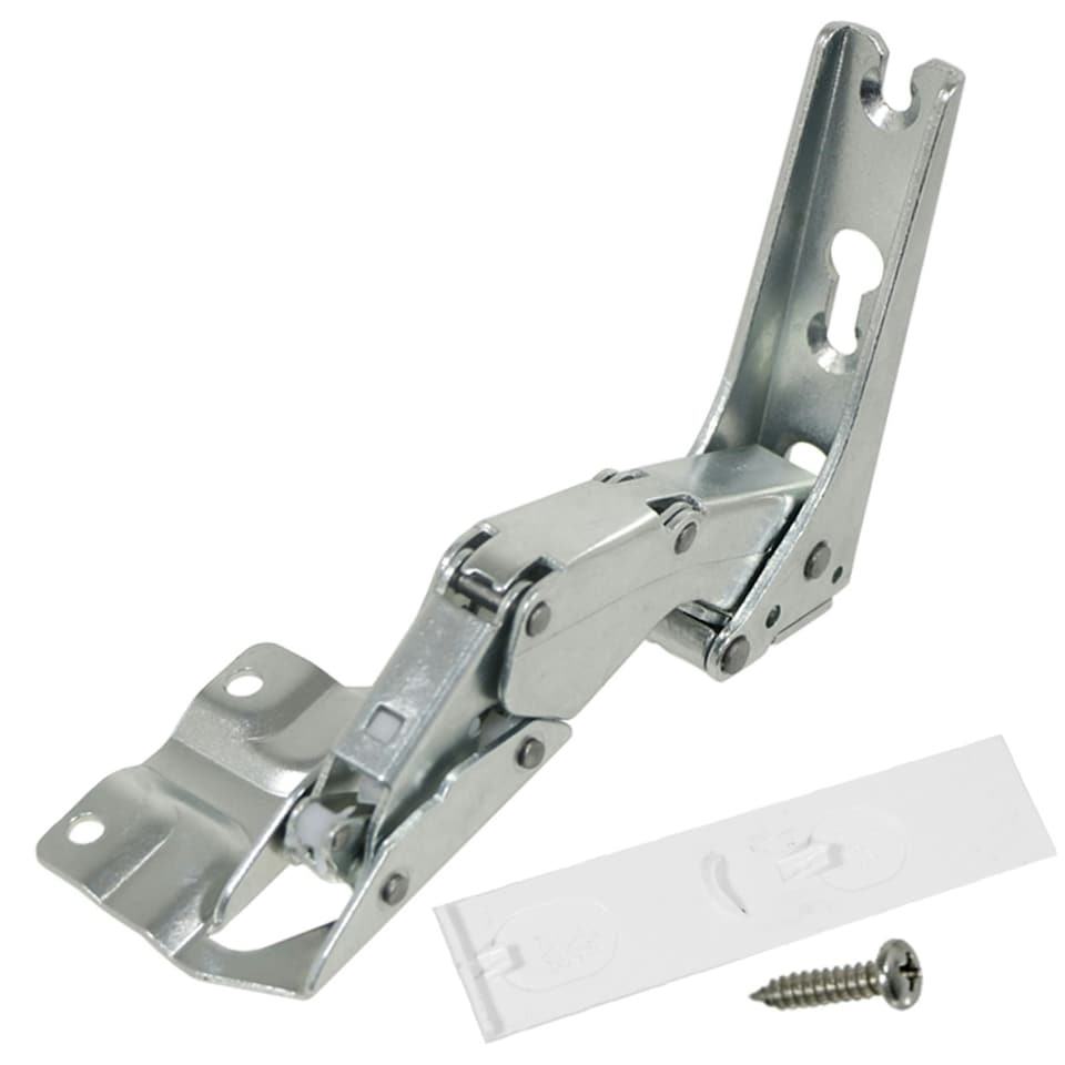image 1 of SPARES2GO Door Hinge for Bosch Neff Siemens Fridge Freezer Pair 3704 3306 3307 5.0 Silver