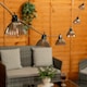 image 2 of ValueLights 6 Battery Operated Smoked Pleat LED Outdoor Garden String Lights | Grey