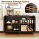 image 3 of COSTWAY Buffet Sideboard Modern 4-Door Storage Cabinet Brown Brown