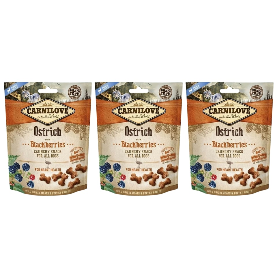 image 1 of Carnilove Ostrich with Blackberries Dog Treat 200g (3 Packs)