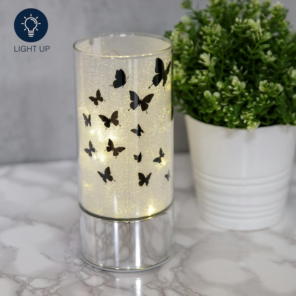 image 1 of Glass Butterfly Design Tube with LED Lights