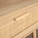 image 6 of Coffee Table Rattan Front Drawer Open Shelf Solid Wooden Legs Home Living Room