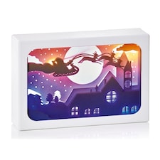 Premier Christmas Santa Sleigh Paper Diorama Scene LED 16x11cm