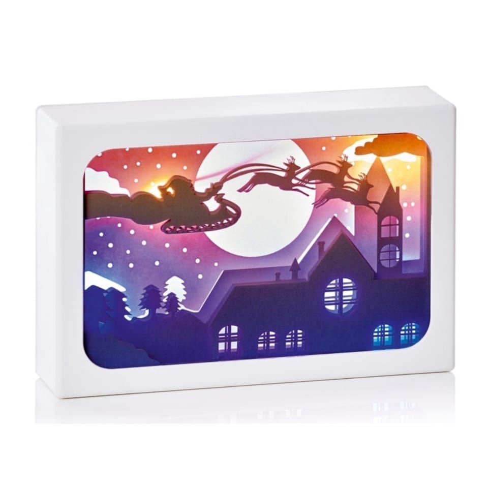 Premier Christmas Santa Sleigh Paper Diorama Scene LED 16x11cm