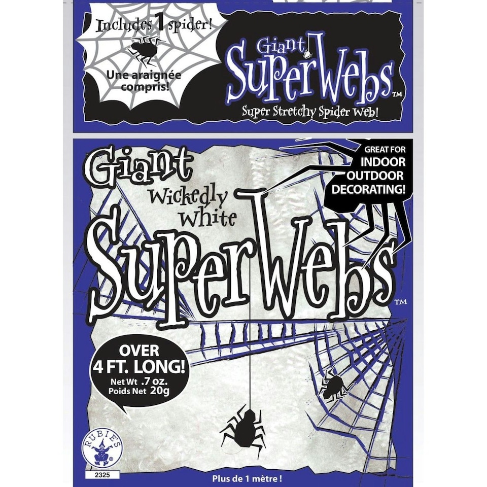 Rubies Stretch Spider Web Halloween Decoration - White - One Size