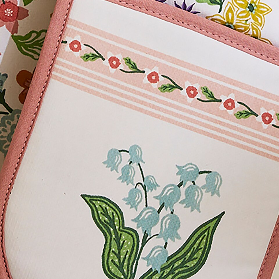 image 1 of Ulster Weavers Petals & Prose Double Oven Glove Pink
