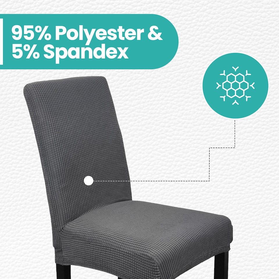 image 1 of Velvet Stretch Chair Covers, Spandex Dining Chair Slipcovers