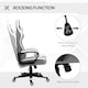 image 5 of Vinsetto Gaming Chair, Computer Desk Chair with Lumbar Support, Faux Leather Racing Chair with Headrest and Swivel Wheels for Home Office, Grey White