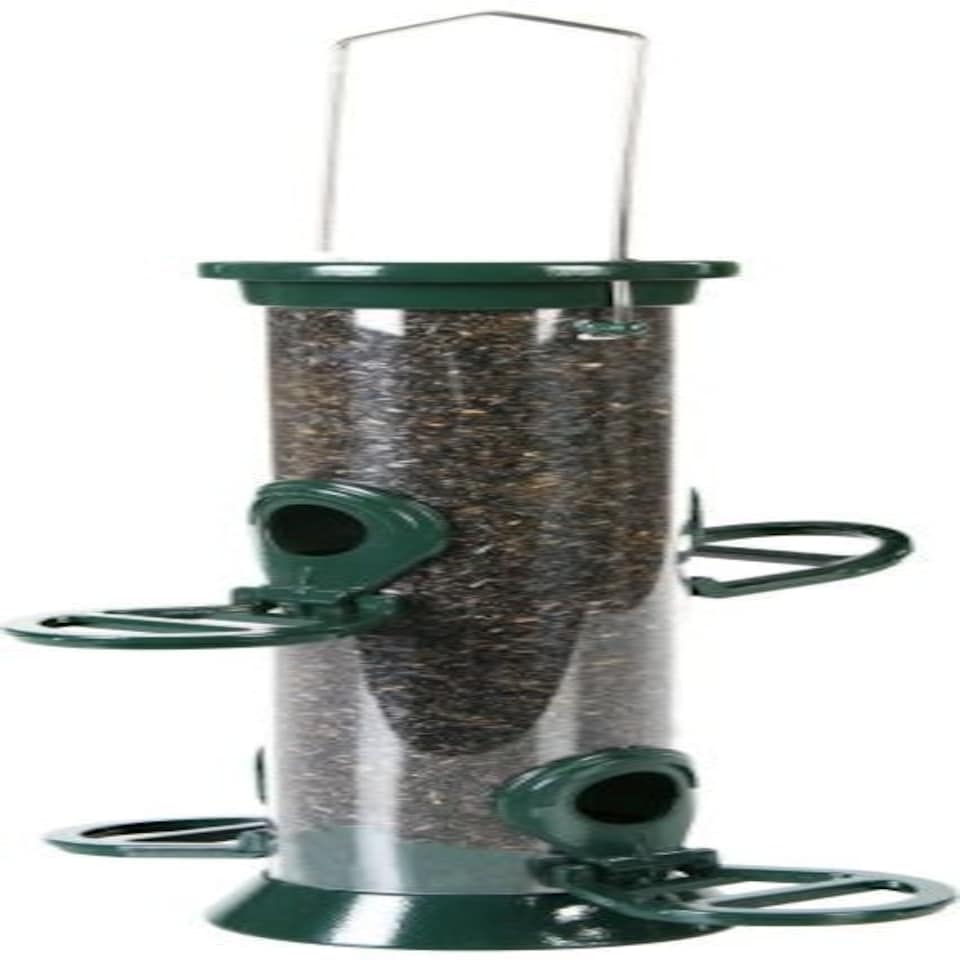 C J Wildlife Defender Metal Nyjer Feeder Green 4 Port Small 20cm