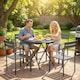 image 9 of Outsunny Round Garden Dining Table for 4, Foldable Outdoor Table for Garden