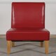 image 10 of Oregon Round Oak Dining Table with Montana Leather Chairs Red