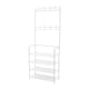 image 6 of Living and Home 4-Tier Metal Shoe Rack with Hooks for Entryway - White